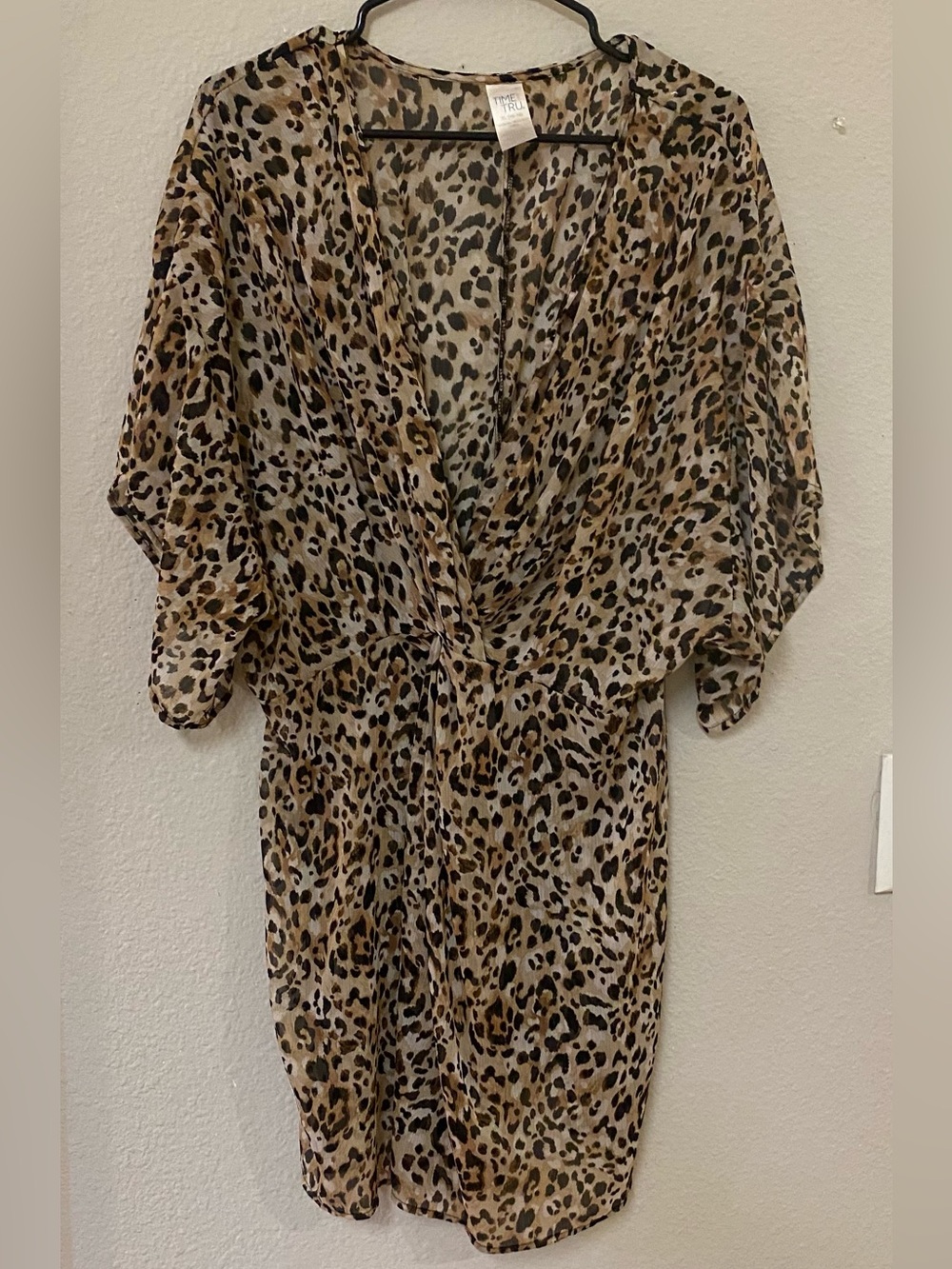 Time and Tru Leopard Print Women’s Wrap Top - Quick List For Live